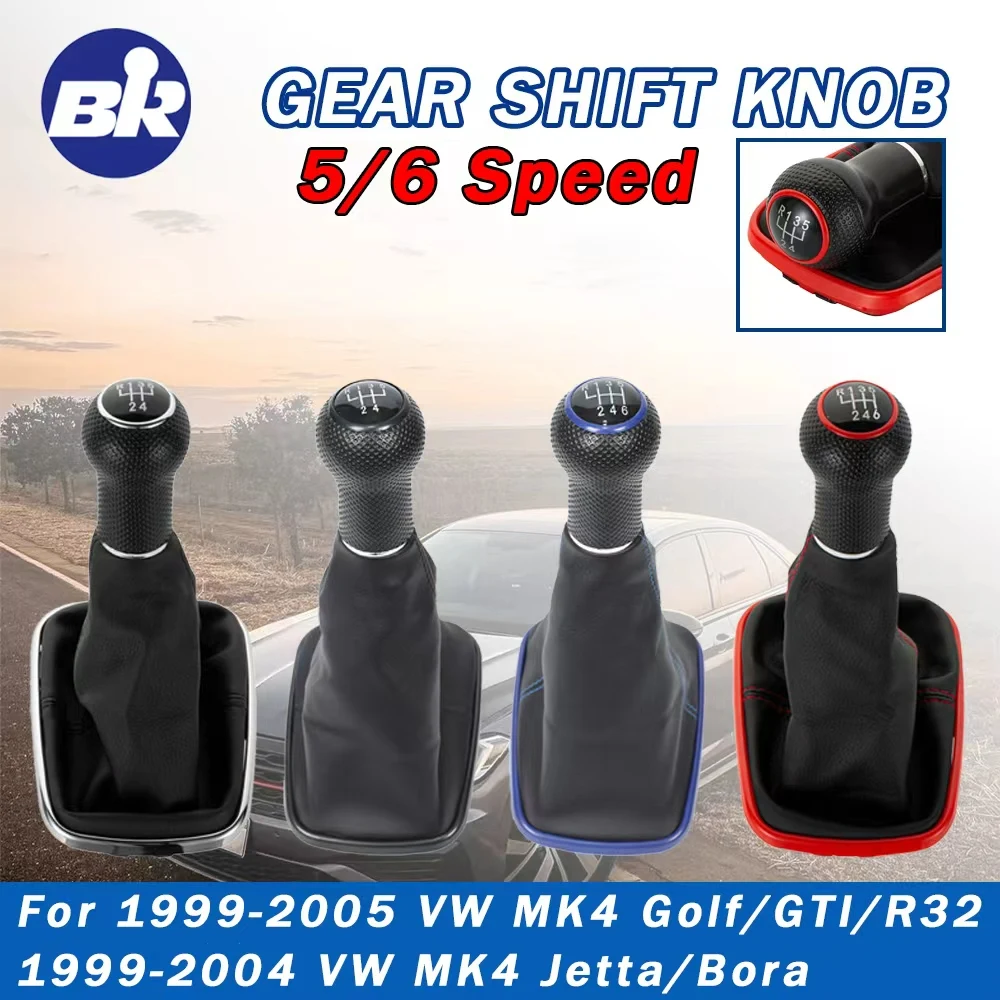 Nuevo producto perilla de palanca de cambios con cubierta antipolvo Manual 5 6 velocidades para VW Golf Bora Jetta MK4 1999-2005 1999-2004