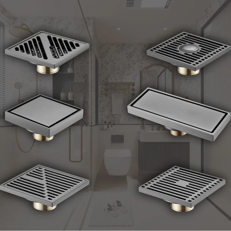 ガングレー-オーバーフロー防止床排水管-防臭バルコニー洗濯機-両用床排水管-バスルーム-ユニバーサル-スクエア
