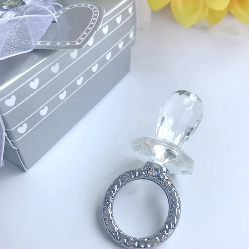 

Crystal Baby Pacifier Transparent Decoration Baby Shower Party Photo Props Ornament Crystal Pacifier Adornment