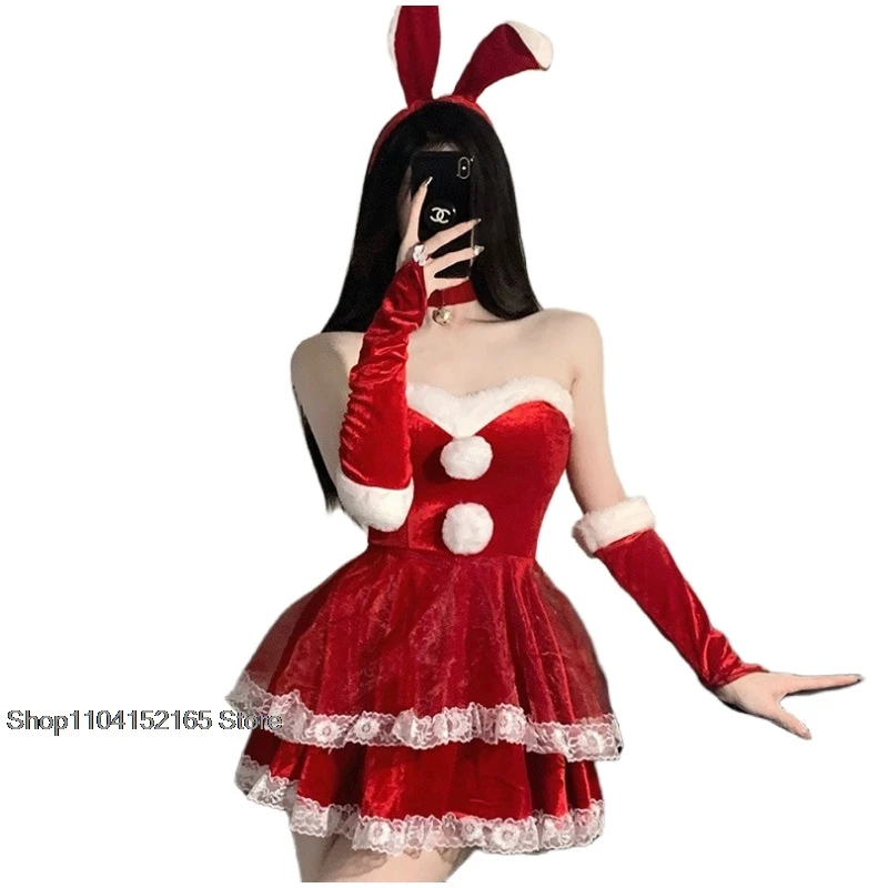 New Christmas Costume Live Streaming Host Uniform Seduction Sexuality Maid Costume Cosplay New Year Christmas Costume