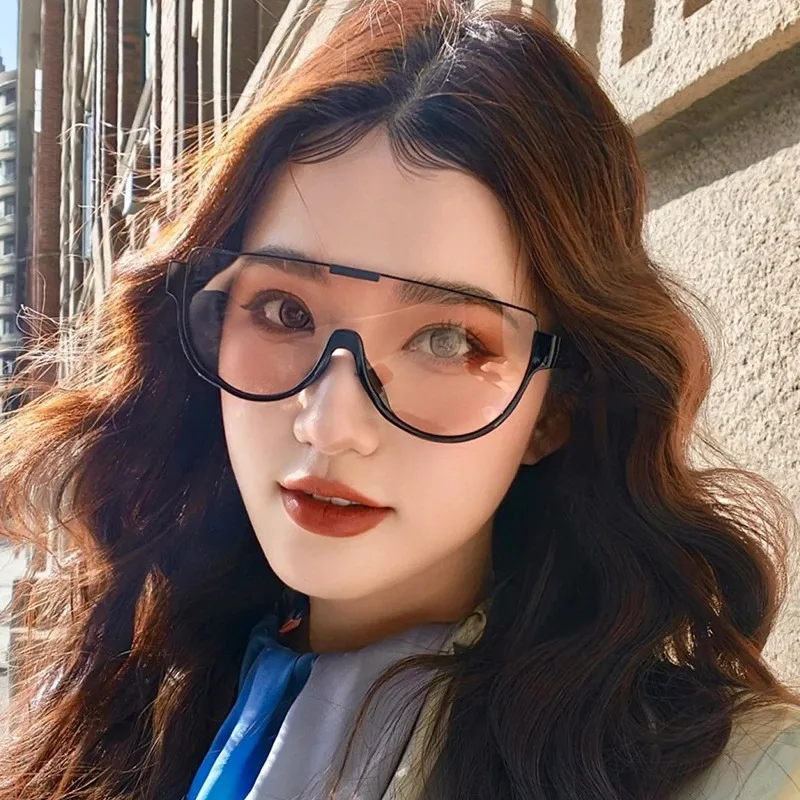 Halbrunde Vintage-Sonnenbrille für Damen, modisch, Monoblock, Outdoor-Brille, trendiges neues Design, UV400-Brille