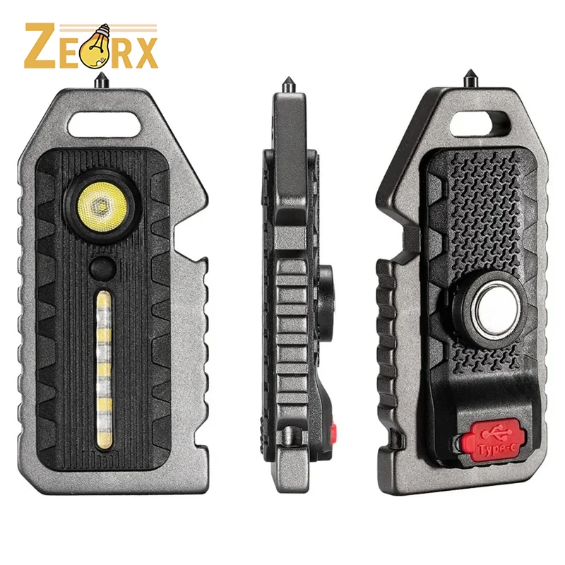 

Mini Flashlight Keychain Light, 500 Lumens Bright Rechargeable Small Multi-Function Work Pocket Light for Camping, Hiking