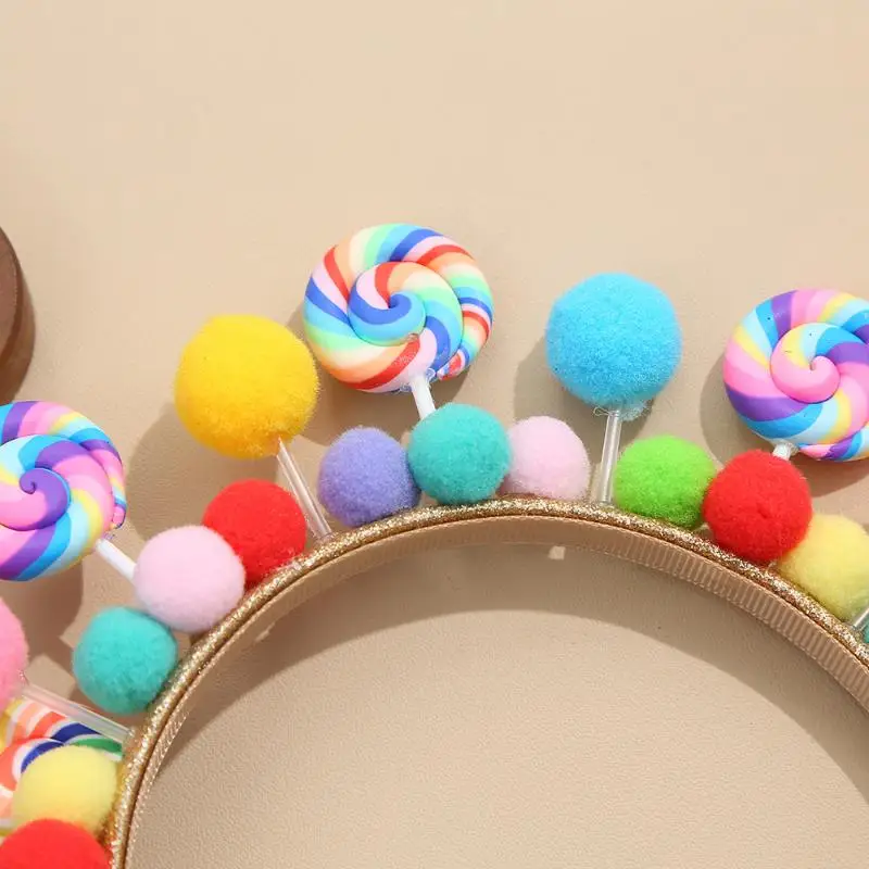 

Новая мультяшная повязка для волос в виде леденца, повязка для волос в виде сладкой конфеты, аксессуар для волос в стиле принцессы с девчачьим сердечком