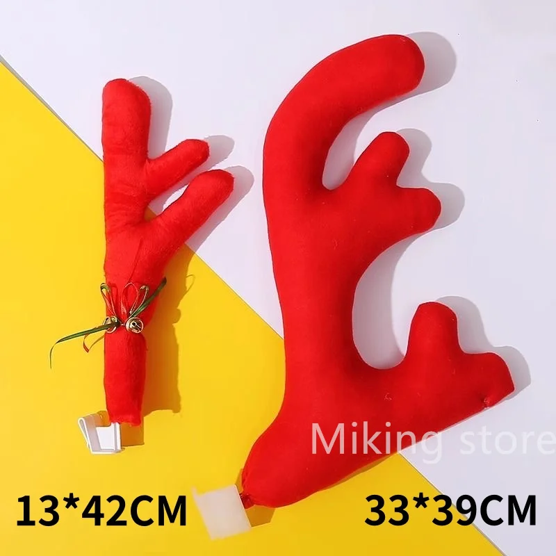 الرنة الديكور الأيائل قرن الوعل سيارة الأنف القرن زي ديكور مجموعة رودولف عيد الميلاد الرنة قرون الأنف الأحمر الحلي