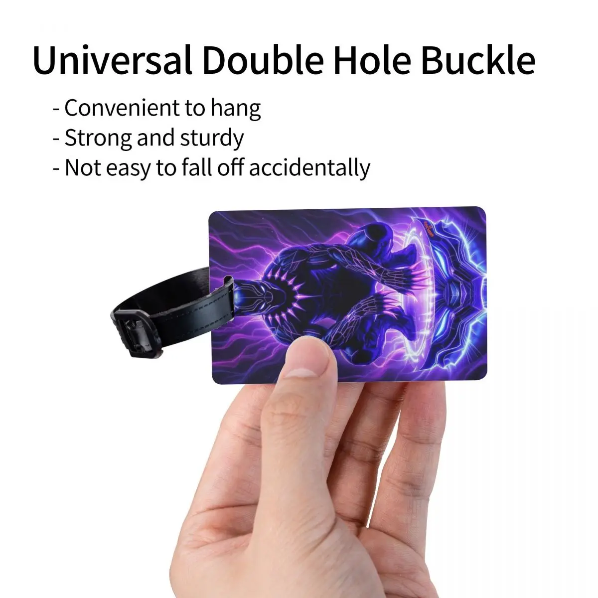 Custom Black Panther Comic Wallpaper Cartoon Luggage Tag Privacy Protection Superhero Baggage Tags Travel Bag Labels Suitcase