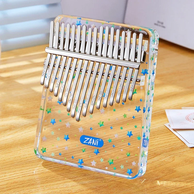 Transparent Kalimba 17 Keys Mini Finger Piano 21 Keys Professional Musical Keyboard Digital Music Instrument for Kids Cute Gift