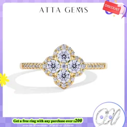 ATTAGEMS Classic Moissanite Rings for Women D Color VVS1 Real 925 Sterling Silver Engagement Wedding Party Exquisite FineJewelry