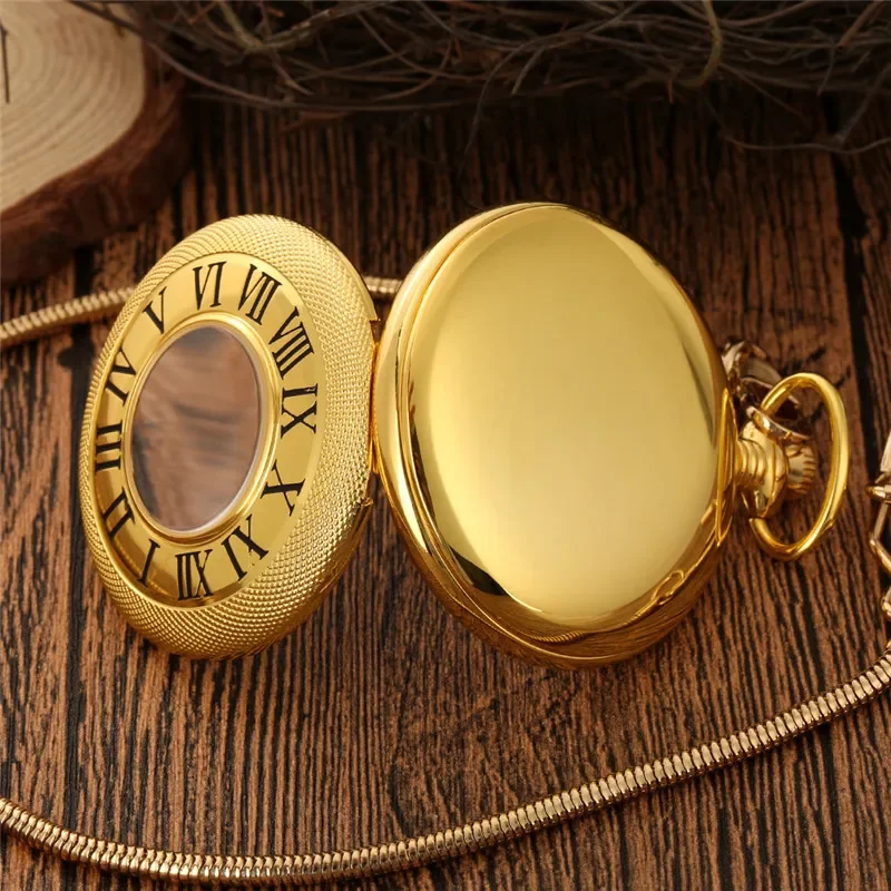 Vintage Style Hollow Out Cover Engraved Roman Number Quartz Pocket Watch for Men Women Fob Pendant Chain Collectable Clock Gift