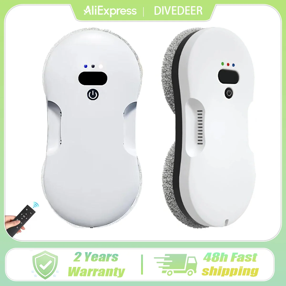 DIVEDEER Dual-Surface Glass Mist Spray Automatic Window Cleaning Robot Remote-Controlled Electric Smart Window Cleaner