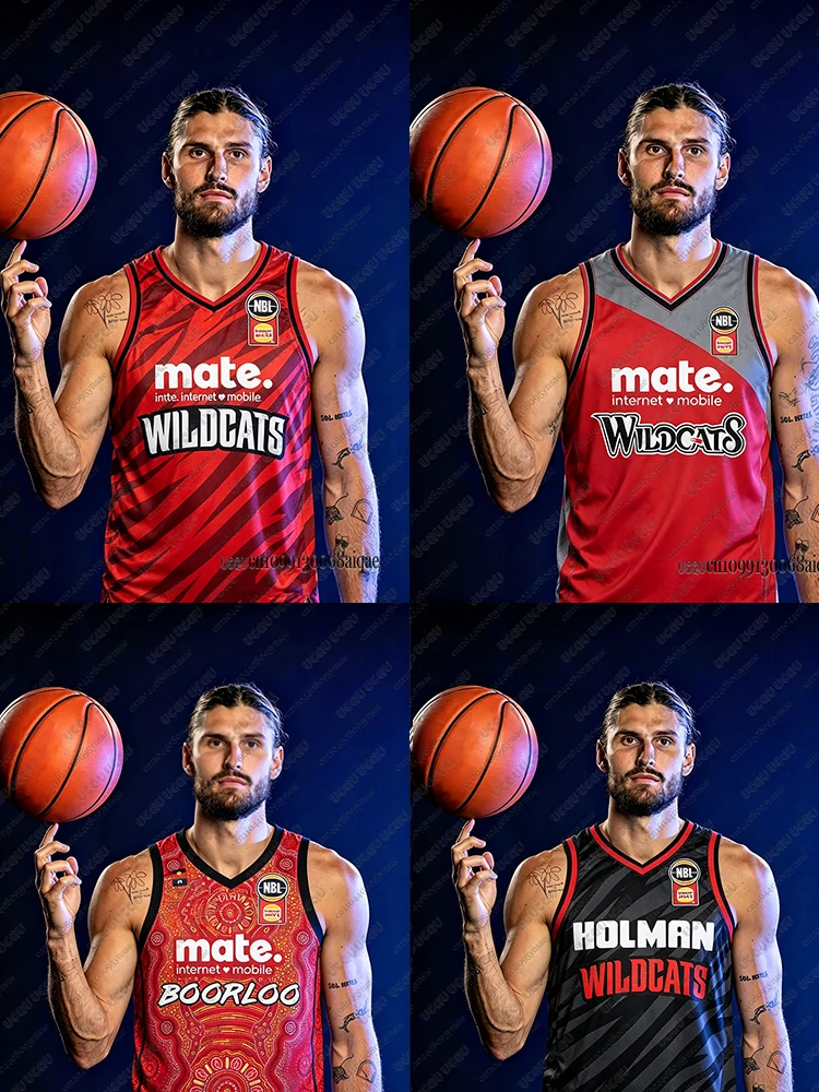 Summer New Sports Basketball Jerseys For Men Perth Wildcats Basketball Shirts Quick-dry Sleeveless Vest Man Baketball Tank Top