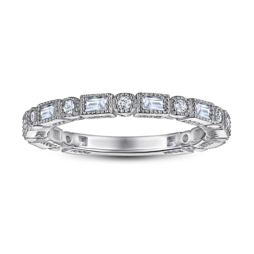 

Cool Rings Jewelry Women 925 Sterling Silver White Square Zircon Ring