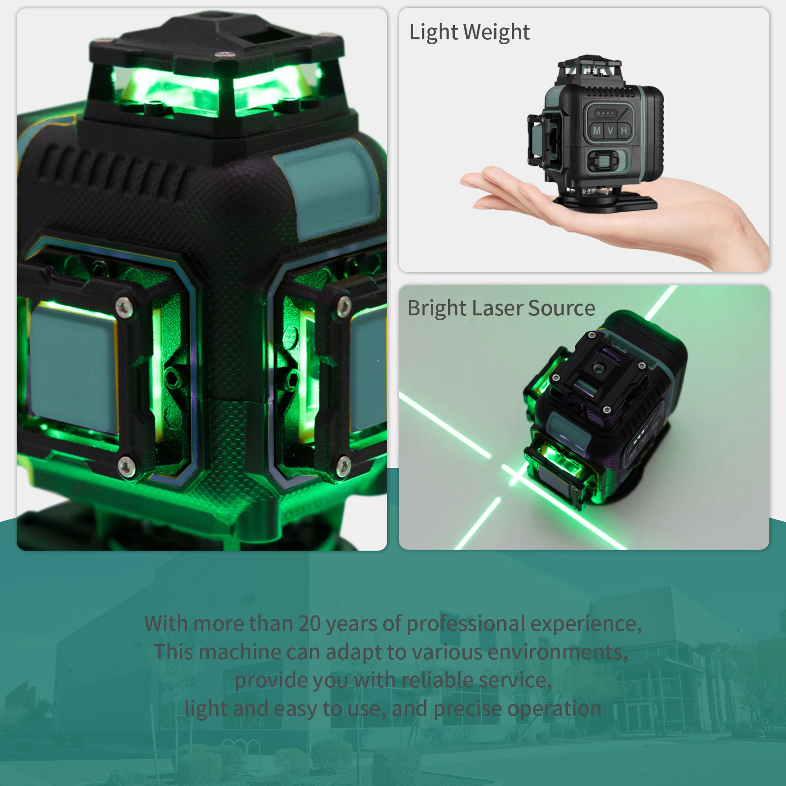 4D 16 Lines Laser Level Green Line Self-Leveling 360 Horizontal And Vertical Super Powerful Laser Level Green Beam Laser Level