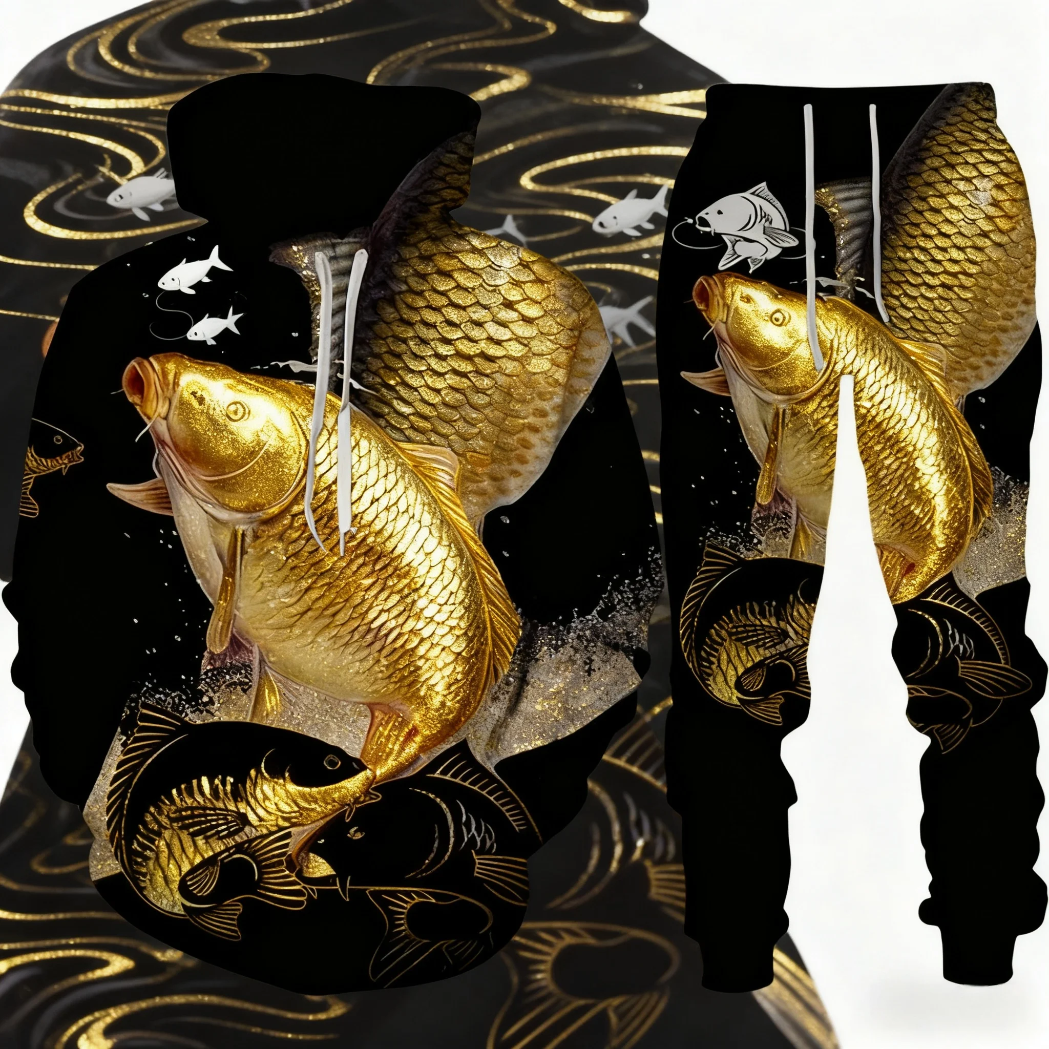 

Suits Fish 3D Print Boys Girls Hoodie Pants 2pcs Sets Fishing Hunting Camping Clothing Children Fashion Outdoor 2Pcs Sets