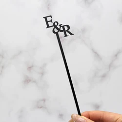 Personalized Acrylic Party Drink Stirrers Baptism Cocktail Swizzle Sticks Table Decor Customized Wedding Cocktail Stirrers