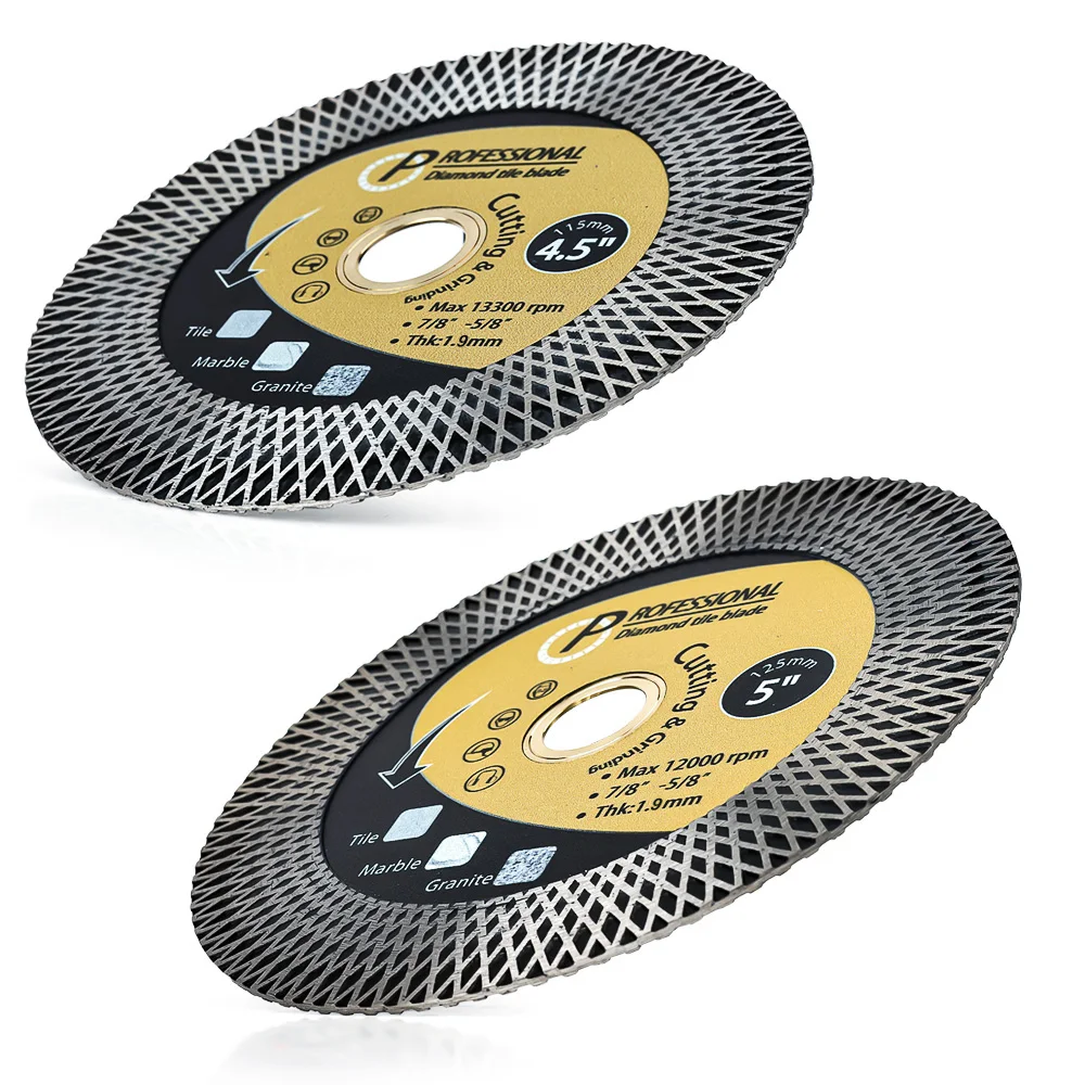 Dia 115-125mm Super Porcelain Tile Cutting Blade Diamond Turbo Saw Blade For Cutting and Grinding Granite Marble Ceramic Tile