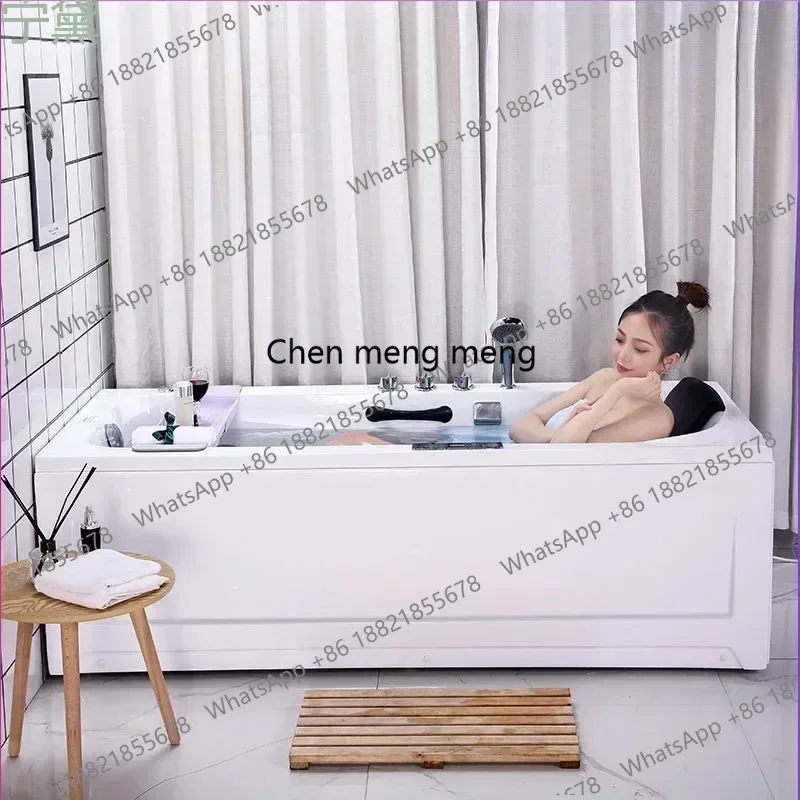 F185 شقة صغيرة الكبار تصفح تدليك درجة حرارة ثابتة التدفئة حوض استحمام أكريليك سميك ذكي
