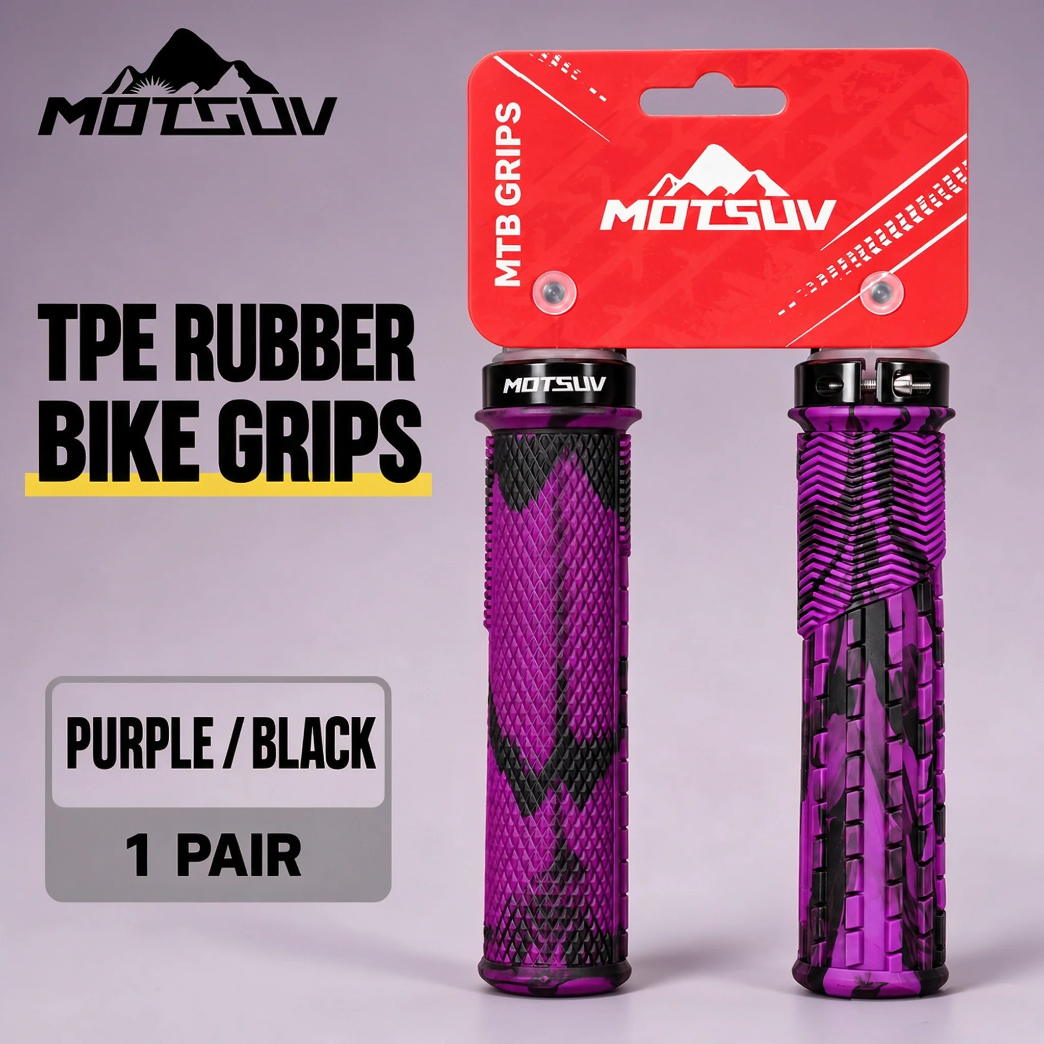 Mountain bike single-side lock for slippery dirt slopes. Anti-slip, sweat-absorbing, wear-resistant universal handlebar sleeve.
