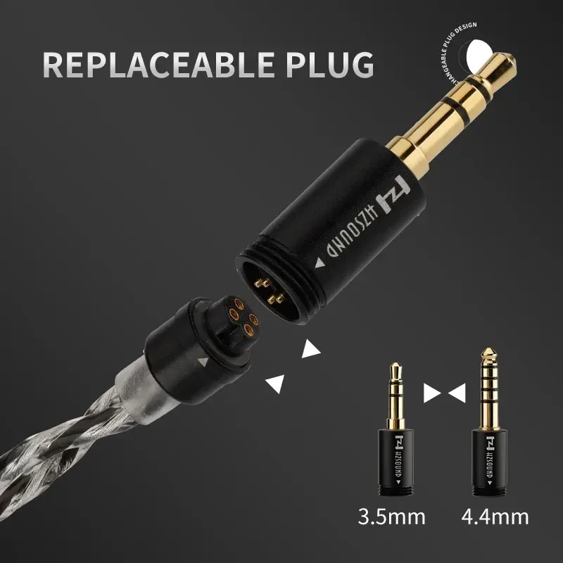 HZSOUND-LUNA 이어폰(0.78 2핀 3.5/4.4mm 교체 가능 플러그 포함) Hi-Fi 오디오 IEM