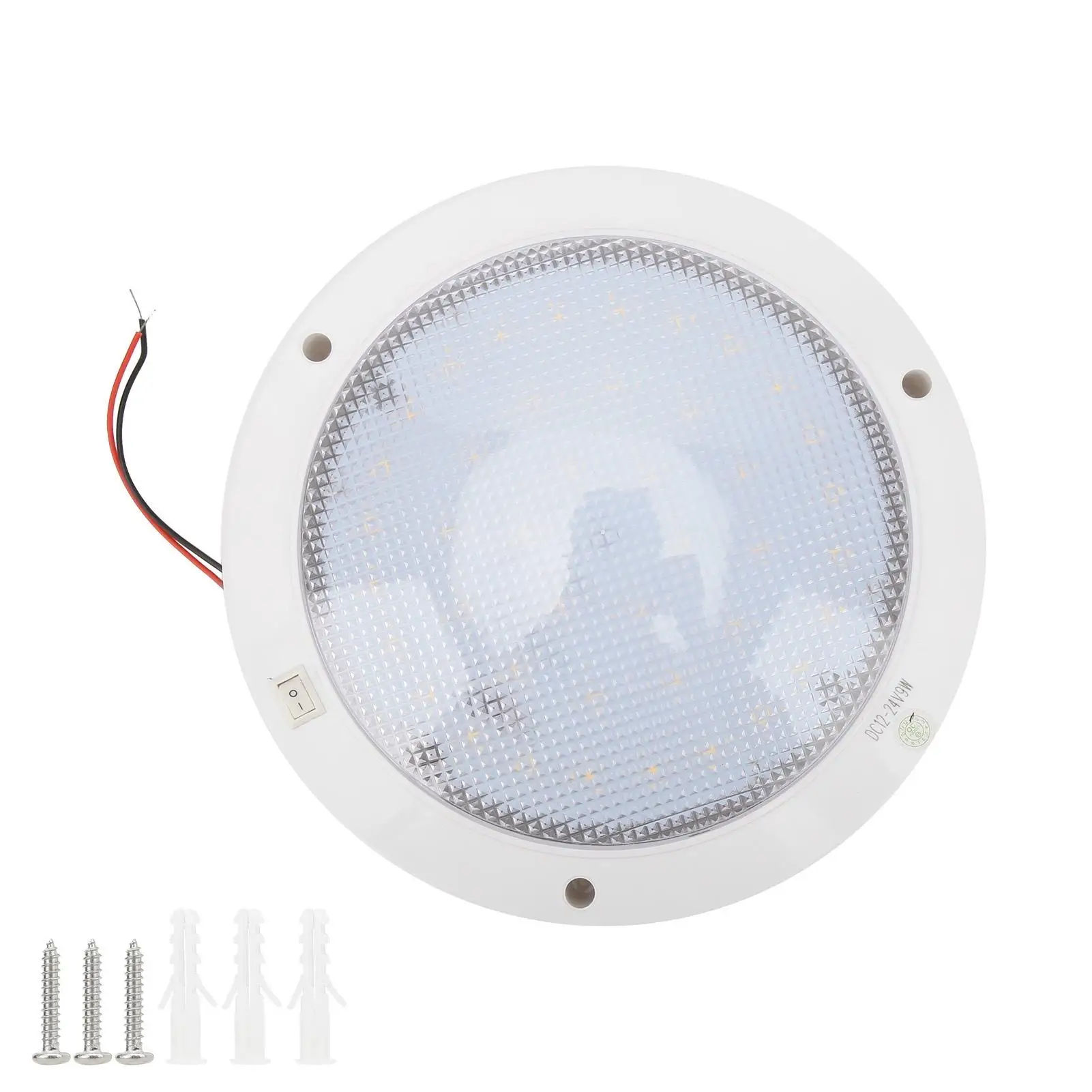 Luz de painel LED redonda com fivela de parafuso, Downlight branco para RV, campista, barcos, navios