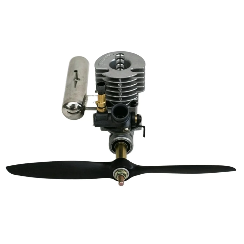Aircraft Model Engine 15-stage Methanol Fixed-wing Oil Power Engine Model Kit Aircraft Engine with Exhaust and Shaft Propeller