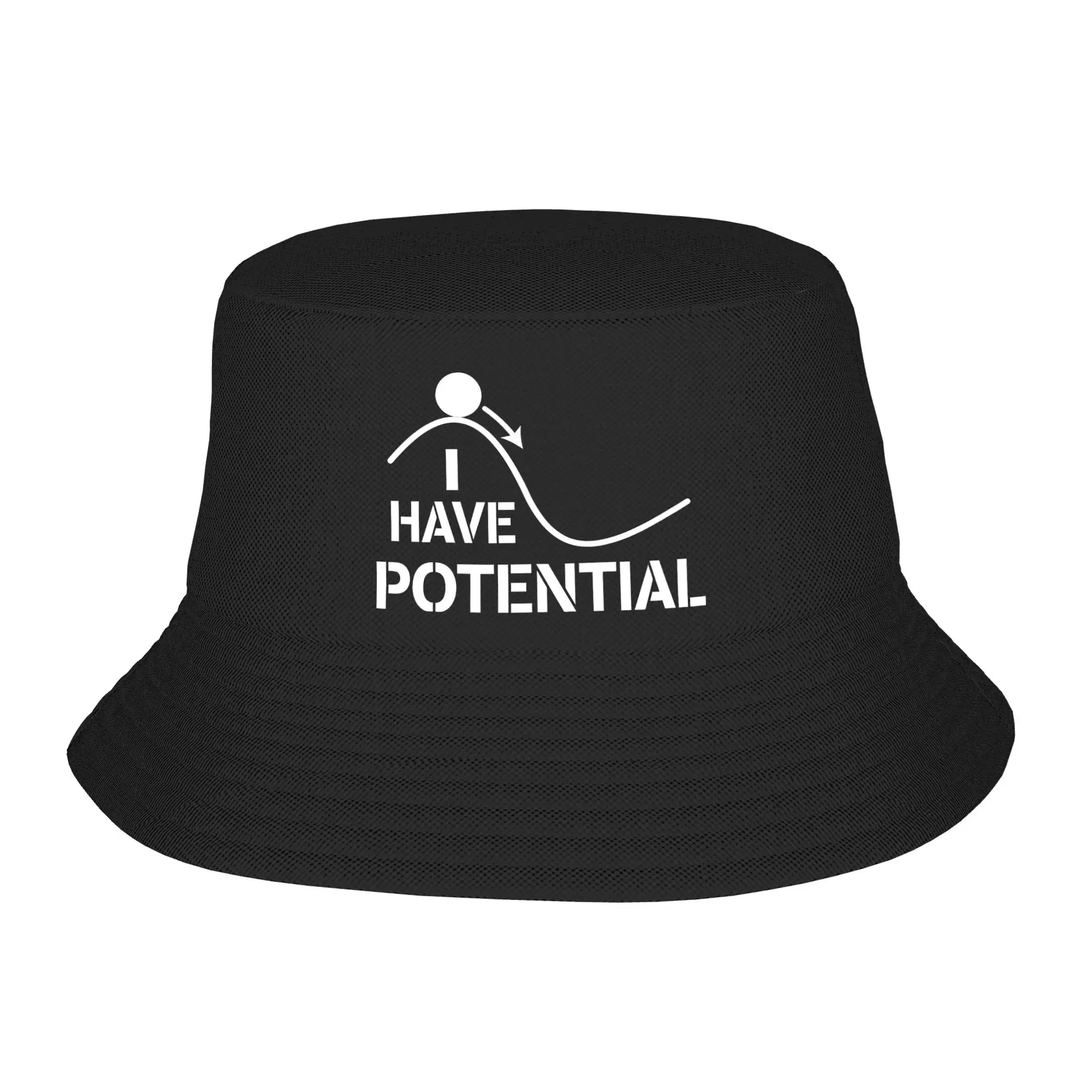 I Had Potential Funny Bucket Hat Gift For Girls Cartoon  Vocation Caps For Travel Lightweight