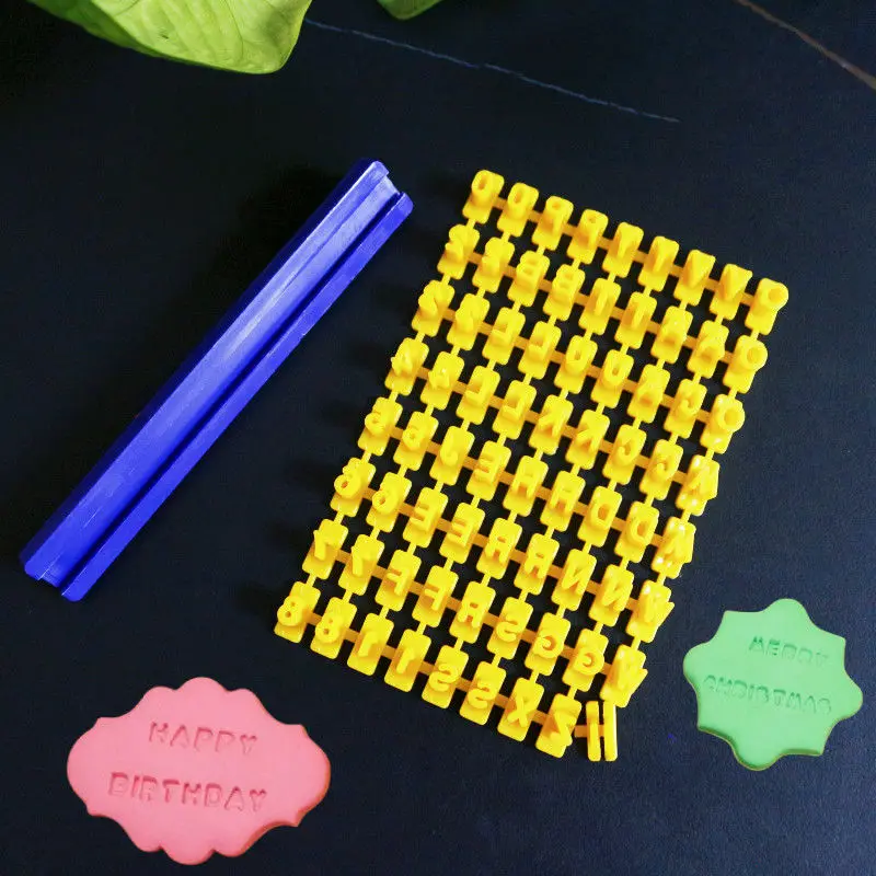 

72 Dies Alphabet Clay Stamp Set Art Ceramic Number Molds Presser Pottery Biscuit DIY Tools Craft Fondant Cookie Baking Mould