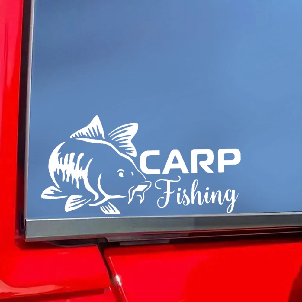 20x10cm, Carp Fishing Self-Adhesive Vinyl Car Bumper Sticker & Window Decal for Home, Life, and Fishing Theme, Home Decoration