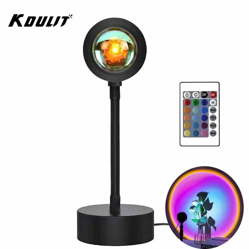16 Colors Projector Night Light RGB Sunset Atmosphere Lamp With Remote Bedroom Photography Background Decoration Lighting Gift