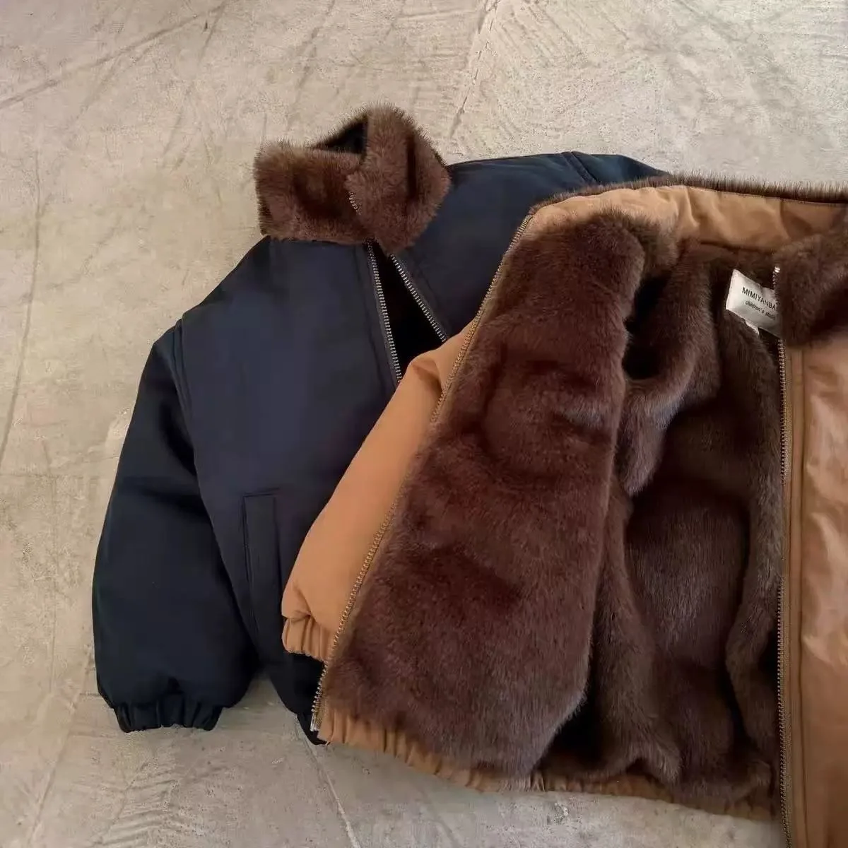 2026 Winter New Children Fleece Warm Coat Boys Fashion Lapel Jacket Plus Velvet Thick Girls Cotton Padded Jacket Kids Clothes