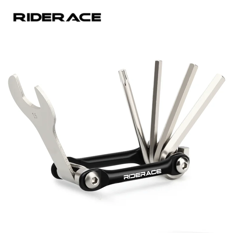 RIDERACE 5-in-1 Fahrrad-Multitool Fahrradpedal-Spanner Multifunktionales Reparaturwerkzeug Tragbarer 4mm 5mm 6mm Sechskant-Inbusschlüssel T25 15mm
