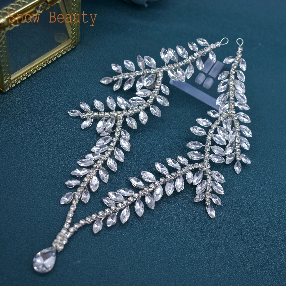 A496 Bohemia Wedding Hair Chain Forehead Headpiece Bridal Headwear Hair Accessories for Girls Silver Party Tiara Prom Headband