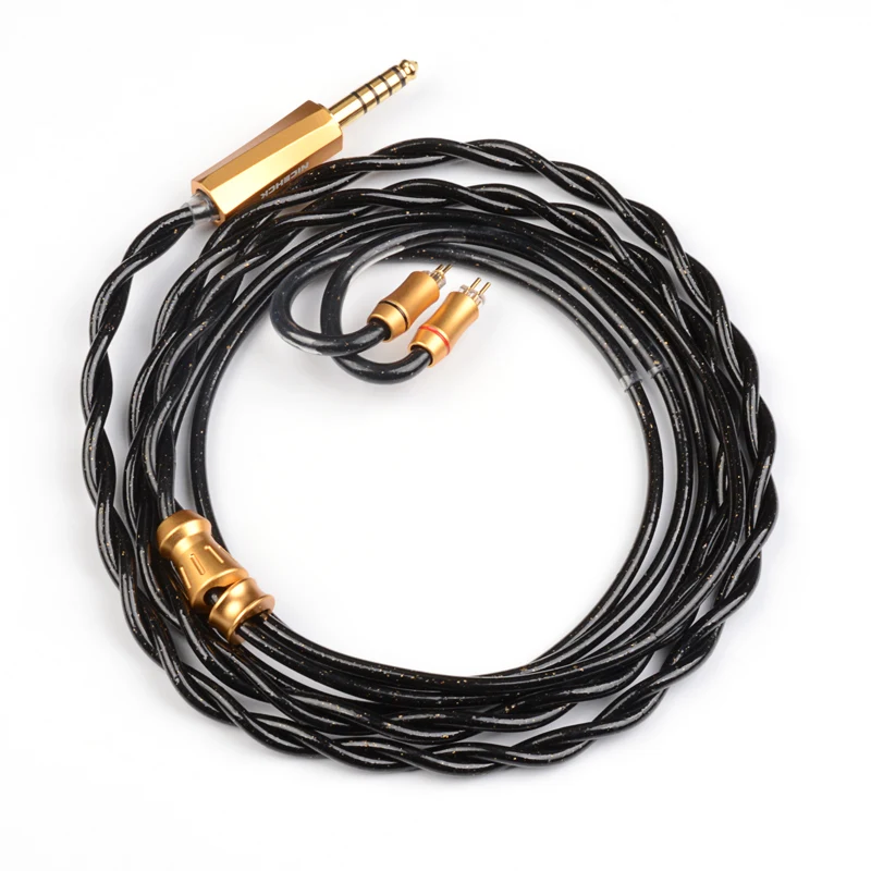 NiceHCK-Cable de Audio BlackSoul HIFI Chapado en plata, aleación de 5 elementos + Cable de aleación de tierras raras, 4,4mm, 2 pines, MMCX, para S08, NX7MK4, F1 PRO