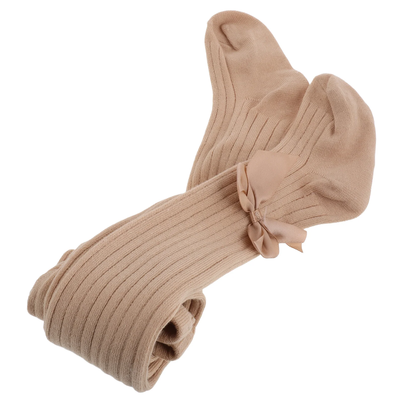 

1Pair Baby Girl Leggings Ribbed Long Socks Bow One-Piece Cotton Stockings Newborn Infant Toddler Knee High Socks