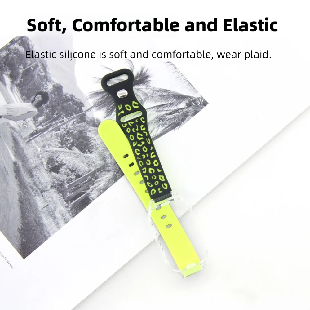 حزام ساعة بطبعة جلد الفهد مع حافظة واقية لساعة Redmi Band 2 سريعة الإصدار مقاومة للعرق من السيليكون الرياضي الذكي للجنسين