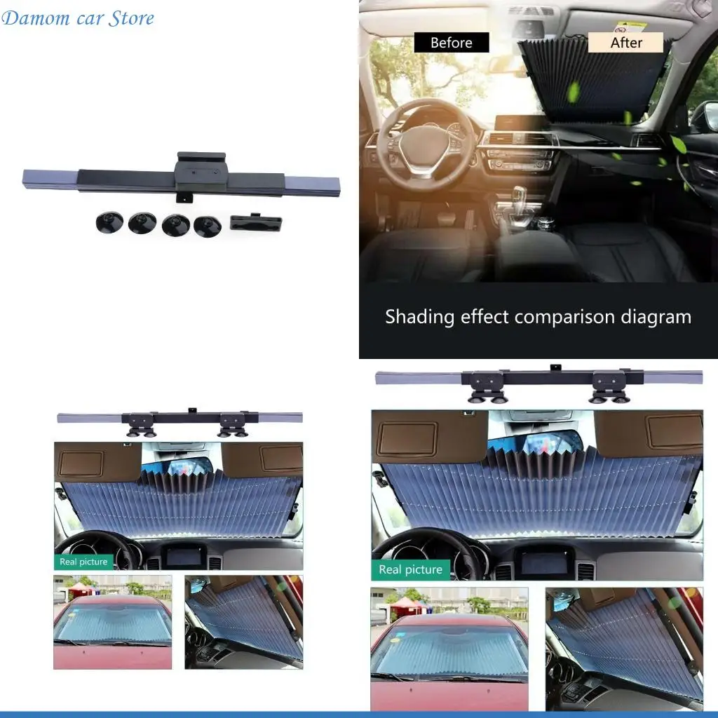 

A2UC Retractable Windshield Sunshade Curtain Front Rear Window Sun Shield Protector