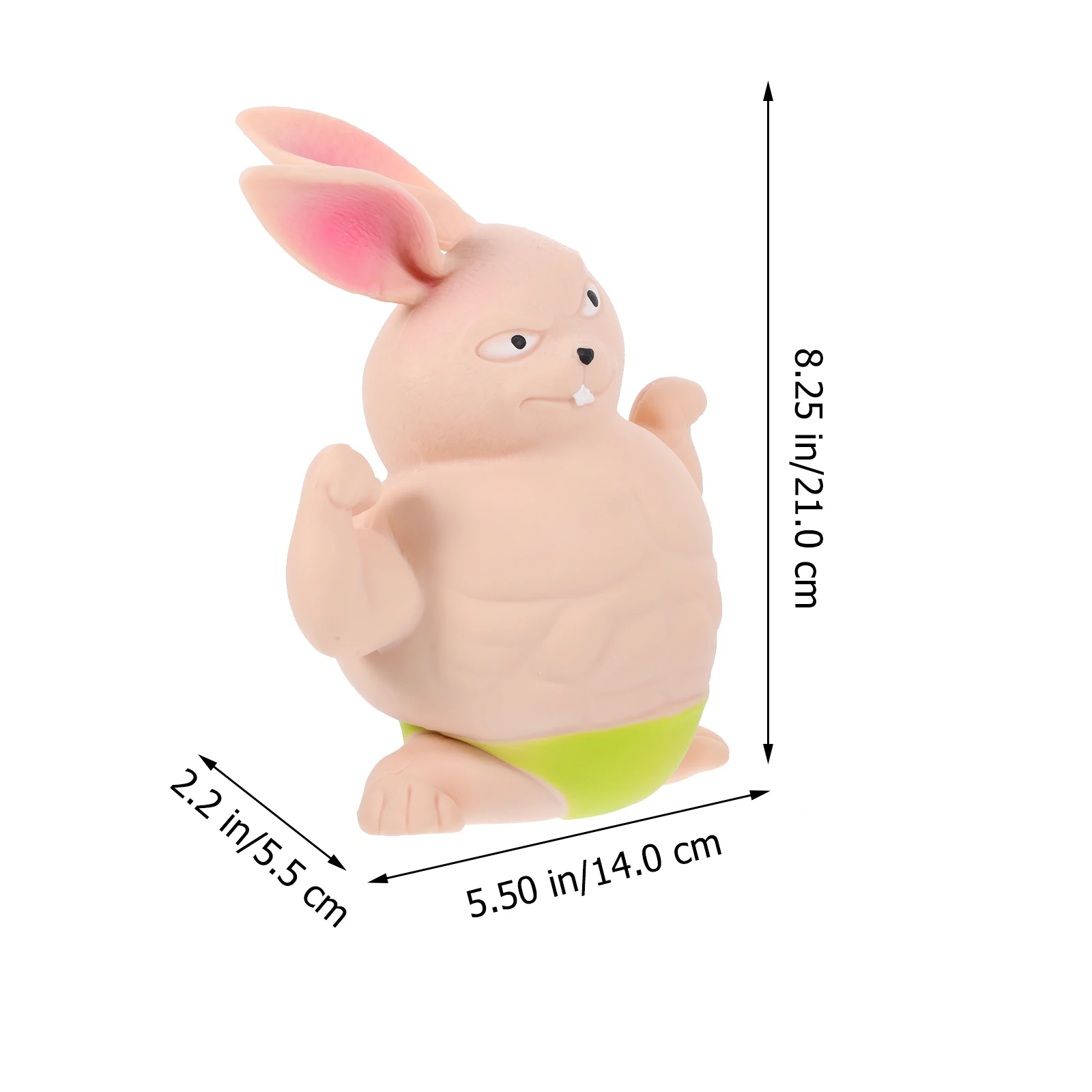 Jouet à presser lapin musculaire, ornements de bureau verts, jouets anti-Stress, jeu de compression d'animaux de dessin animé, petit jouet