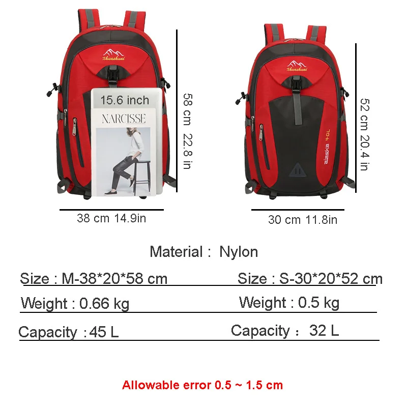 Mochila de viagem impermeável de nylon para homens, mochila de viagem casual ao ar livre, senhoras caminhadas camping montanhismo, sacos esportivos para jovens, novo