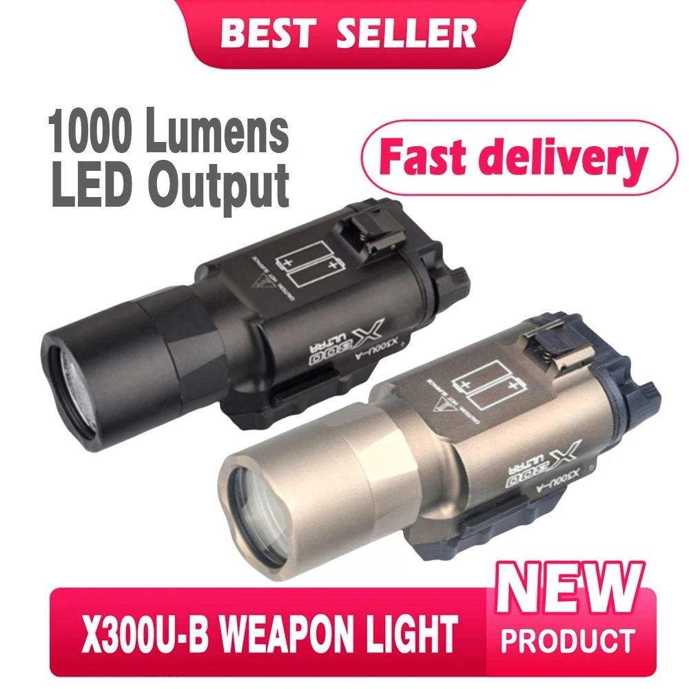 X300U Tactical Flashlight 1000 Lumens White LED Weapon Scout Light Airsoft Lamp Hunting Accessories Fit 20MM Rail