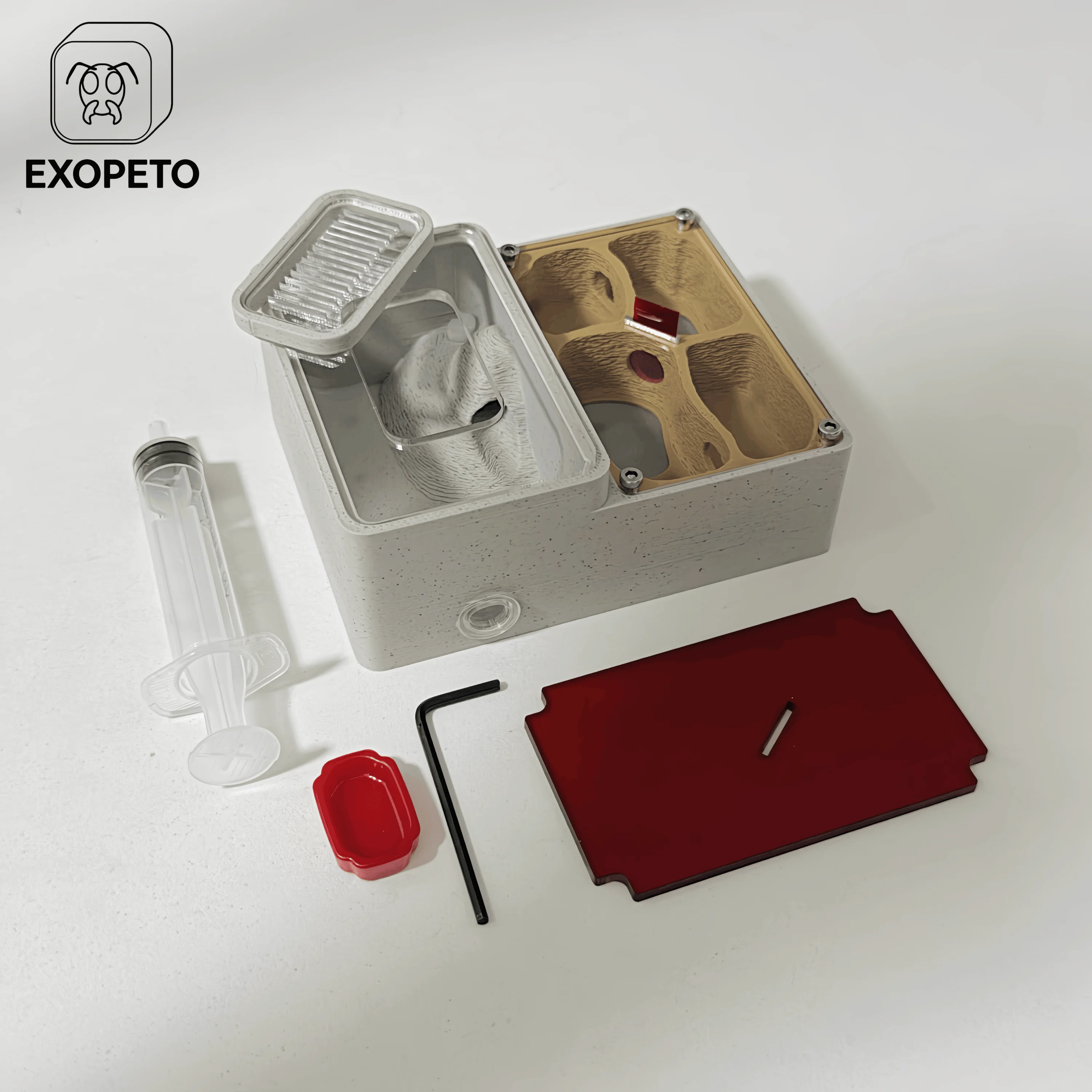 EXOPETO 3D‑Printed PLA Ant Nest, Acrylic Queen Ant Farm Breeding Box With Humid Water Supply Formicarium for Ants From New Queen