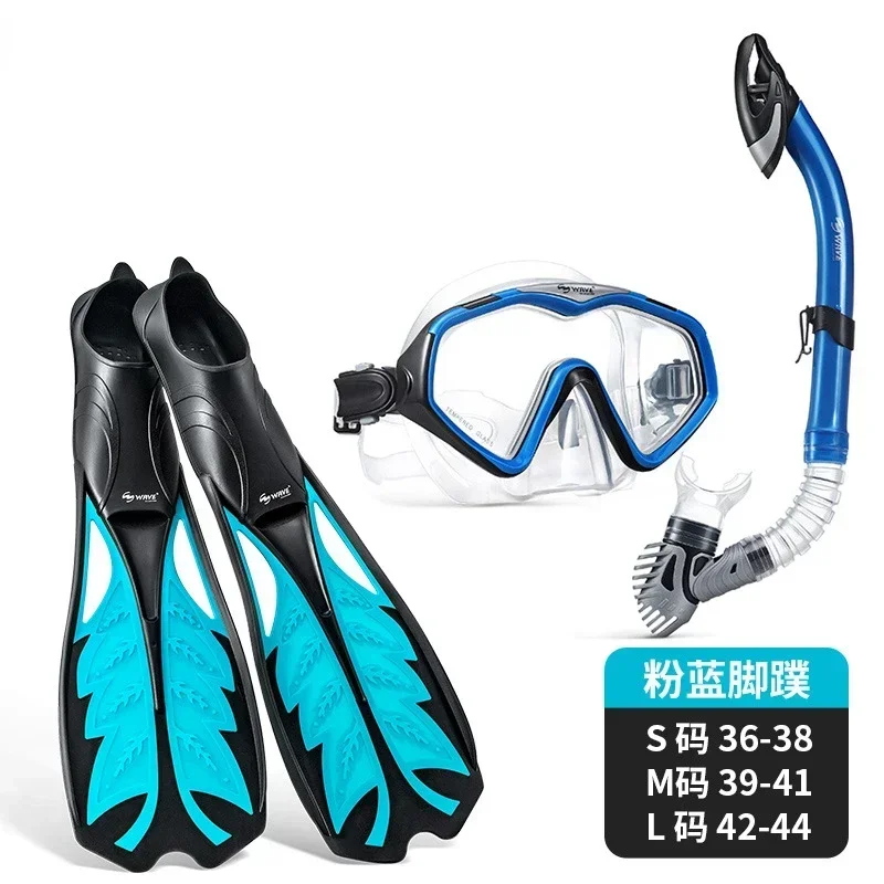 Diving Fins for Adults Professional Swimming Free Diving Long Flipped Frog Shoes Fully Dry Snorkeling Three Set of Equipment