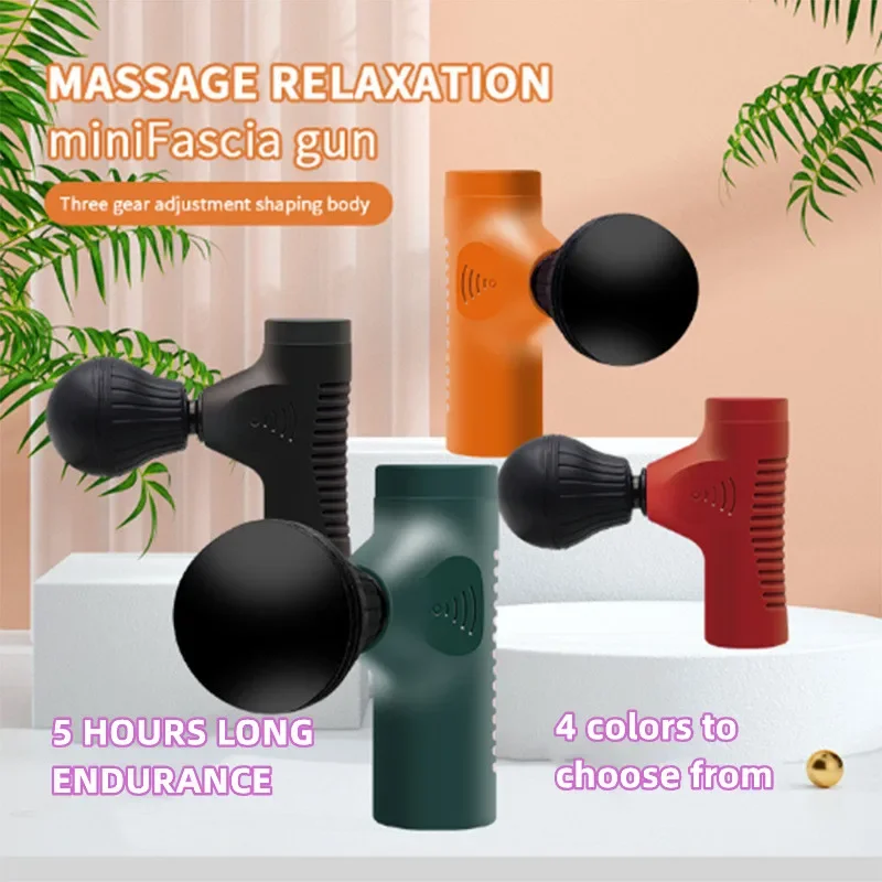 New Mini Electric Massage Gun Muscle Massager Portable Fascia Gun Neck Back Deep Muscles Relax Body Pain Relief Fitness