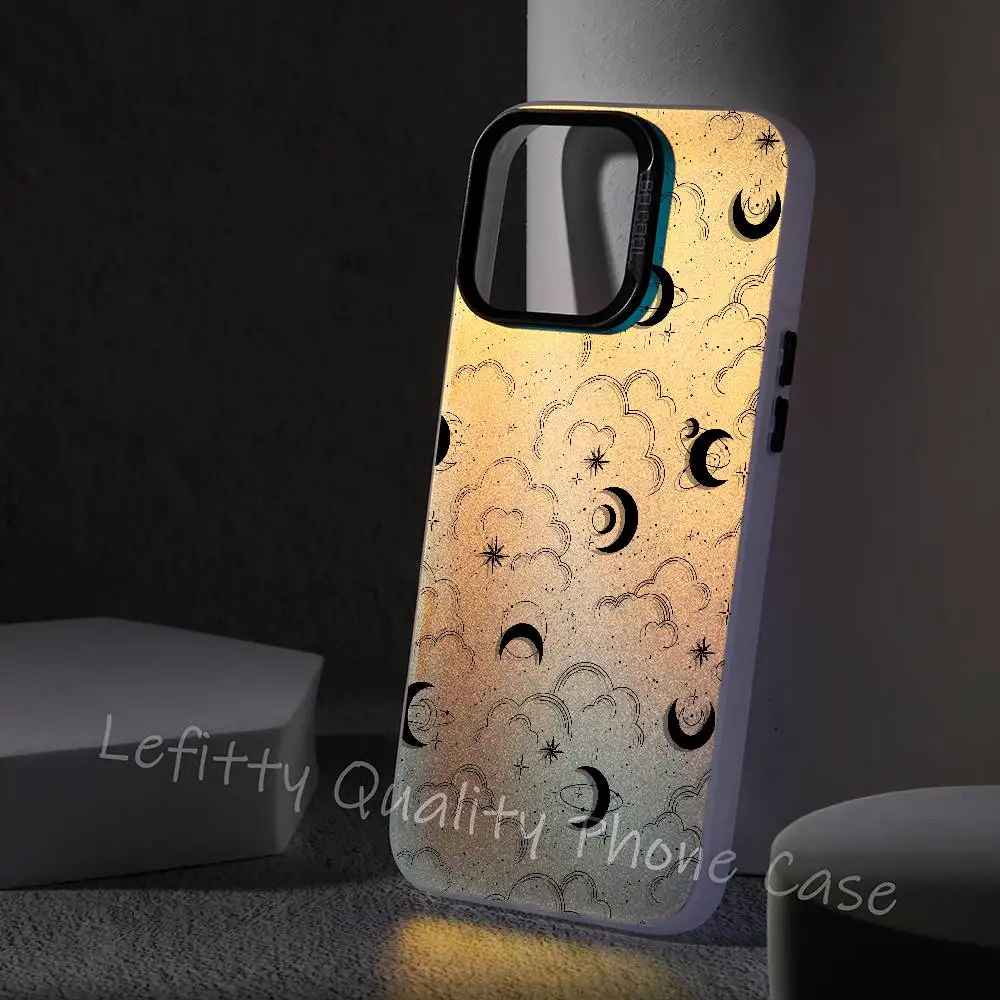 PIKPAKA Moonlit كوكبة الفن موضة جراب هاتف آيفون 16 15 14 13 12 11 برو ماكس ماتي أورورا متعدد الألوان التدرج Funda #3