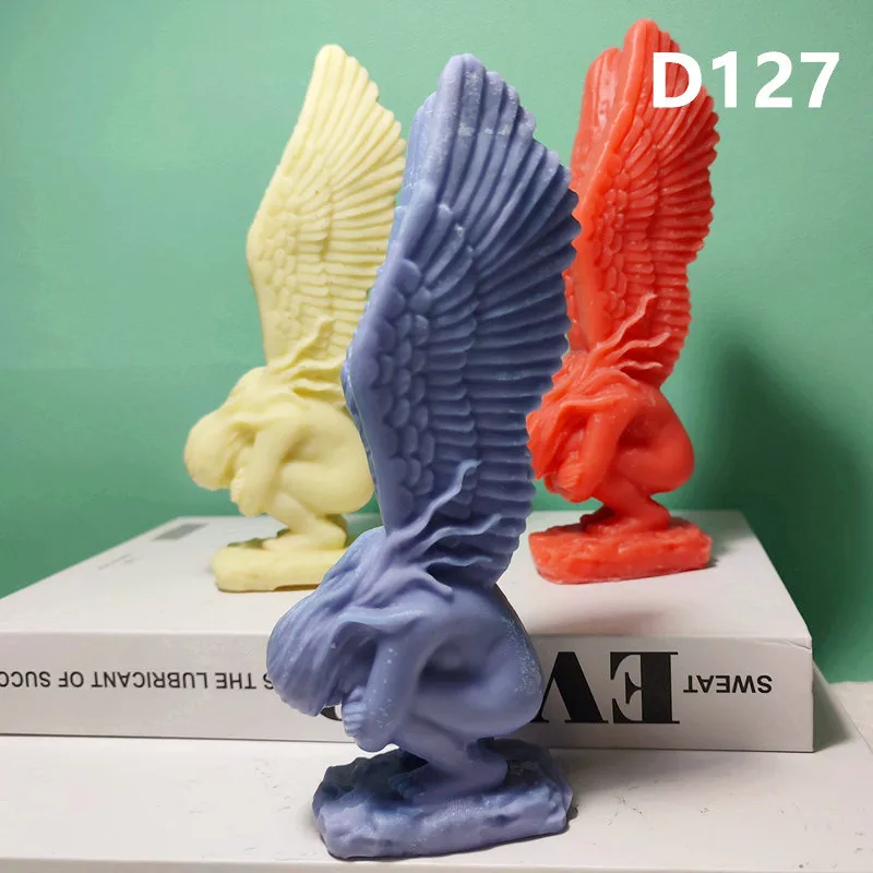 3D 17cm Angel Redemption Statue Epoxy resin silicone mold wings angel concrete cement plaster silicone mold candle silicone mold