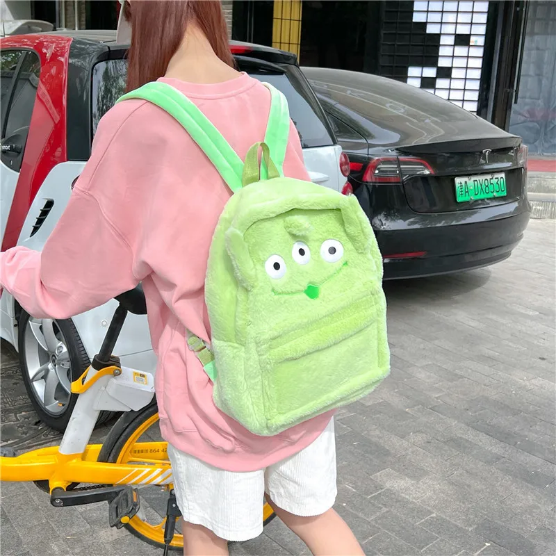 Anime Disney New Pattern Kawaii Cartoon Lotso 3d Fun Large Capacity Schoolbag 2023 Girls' Heart Cute Plush Backpack Girl Gift