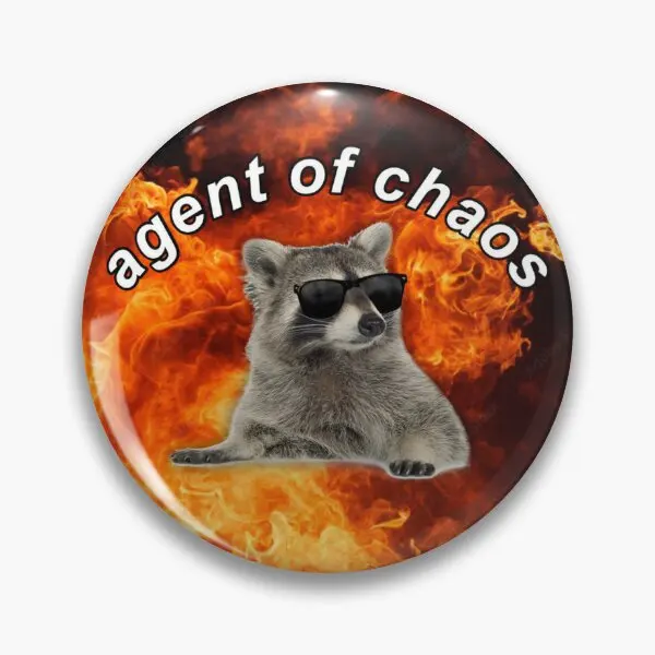 Agent Of Chaos Raccoon  Soft Button Pin Decor Women Lapel Pin Badge Gift Lover Jewelry Brooch Funny Clothes Fashion Cartoon Hat