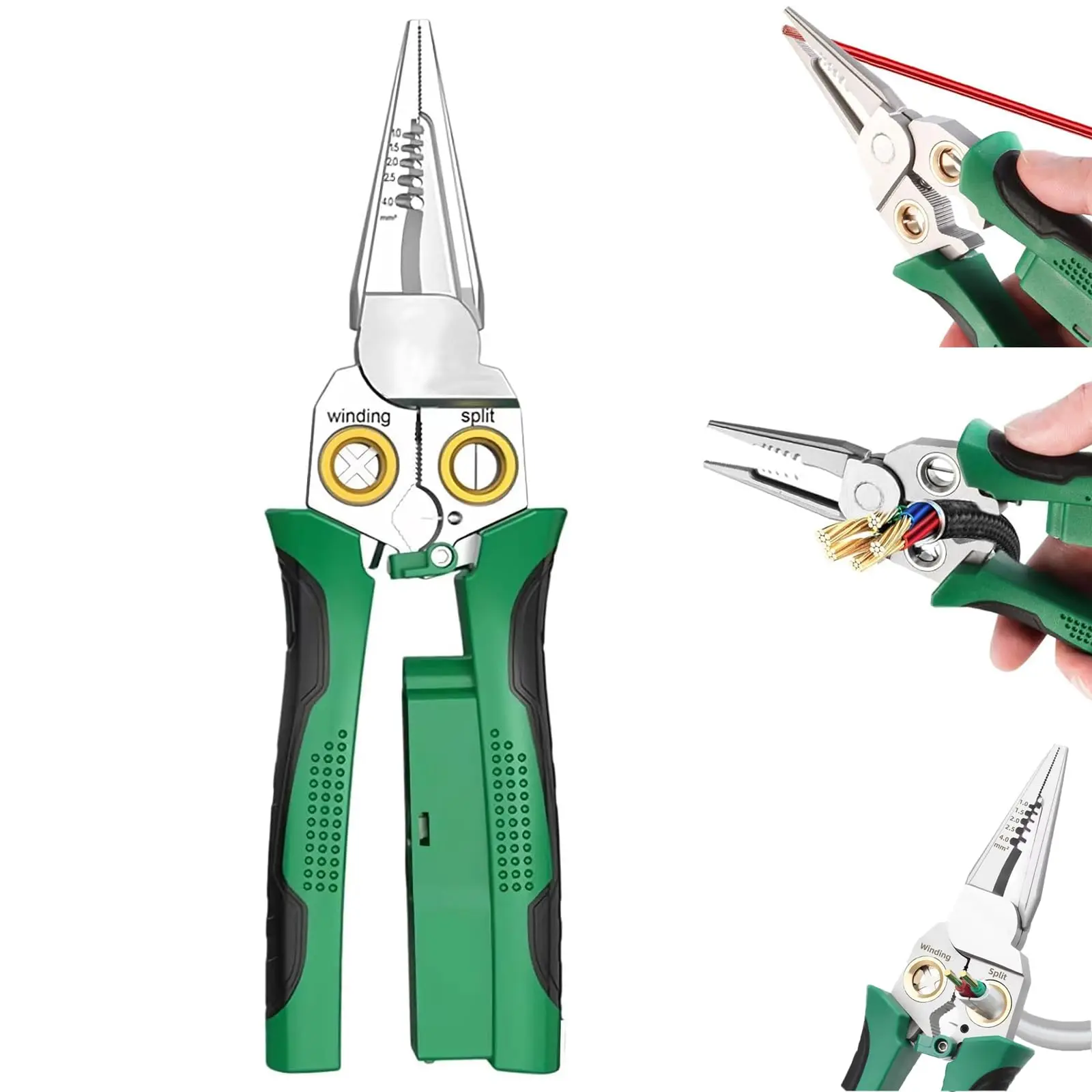 

8 in 1 Wire Stripper with Voltage Tester, 8 in 1 wire stripping pliers, Multi-function Electric Wire Stripping Tool for Cutting