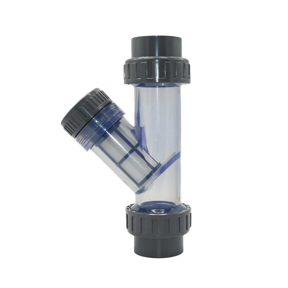 20/25/32/40/50/63mm Farm Garden Water Filter Screen Irrigation Filter Transparent Plastic Tube Quick Coupler