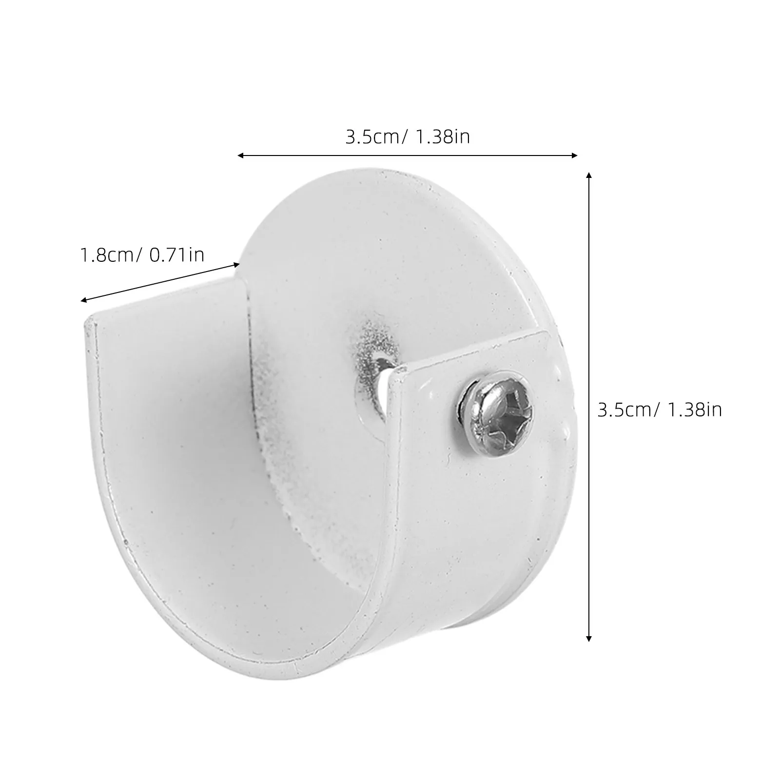 6Pcs U Shaped Closet Rod Support Bracket Heavy Duty White Flange Socket for Wardrobe Shower Curtain Rod End Holder