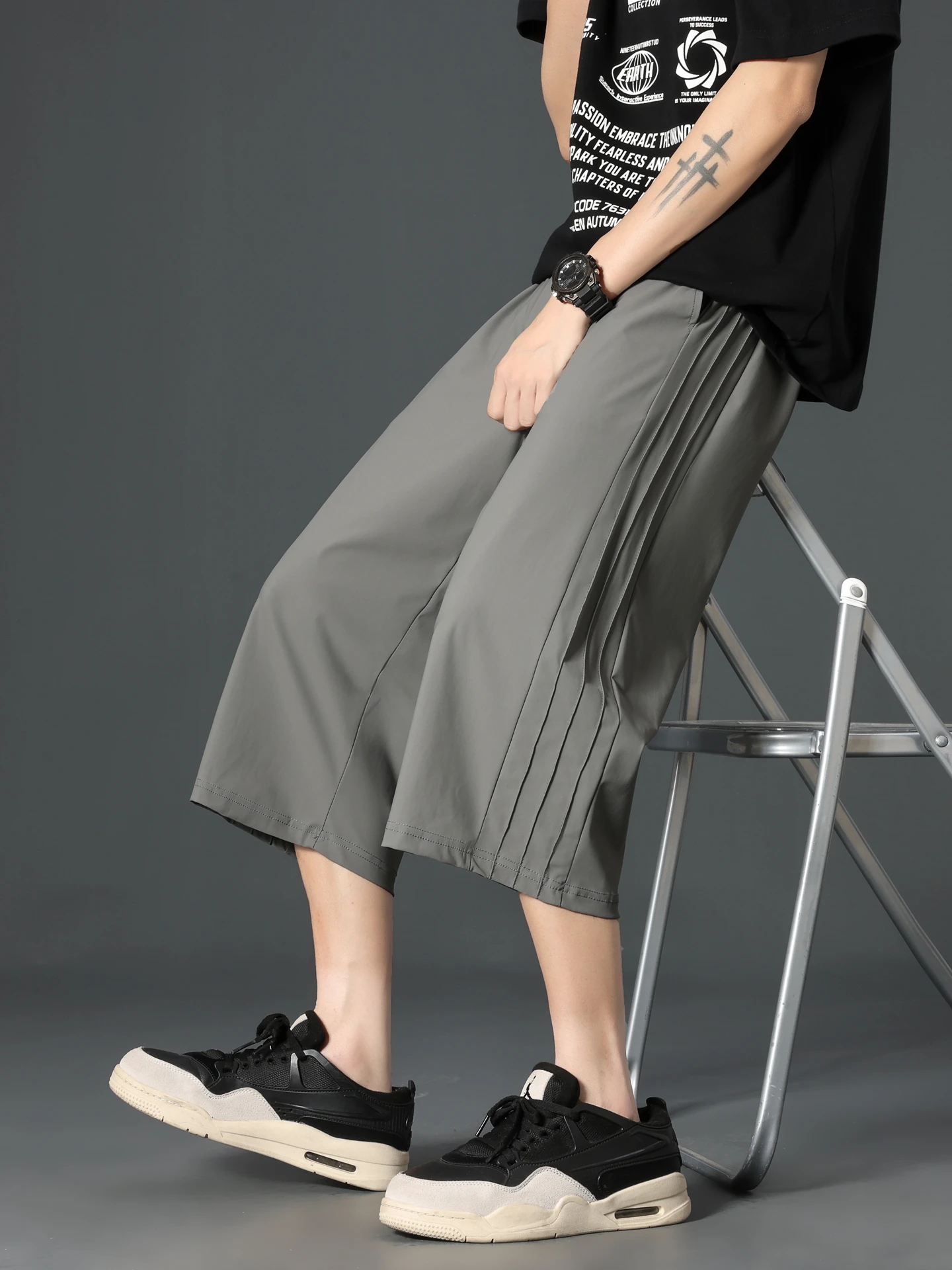 

Брюки Ice Silk Seven-Five, мужские летние тонкие свободные брюки Six-Five orts, повседневные спортивные брюки Qui Dry, модные брендовые брюки средней длины