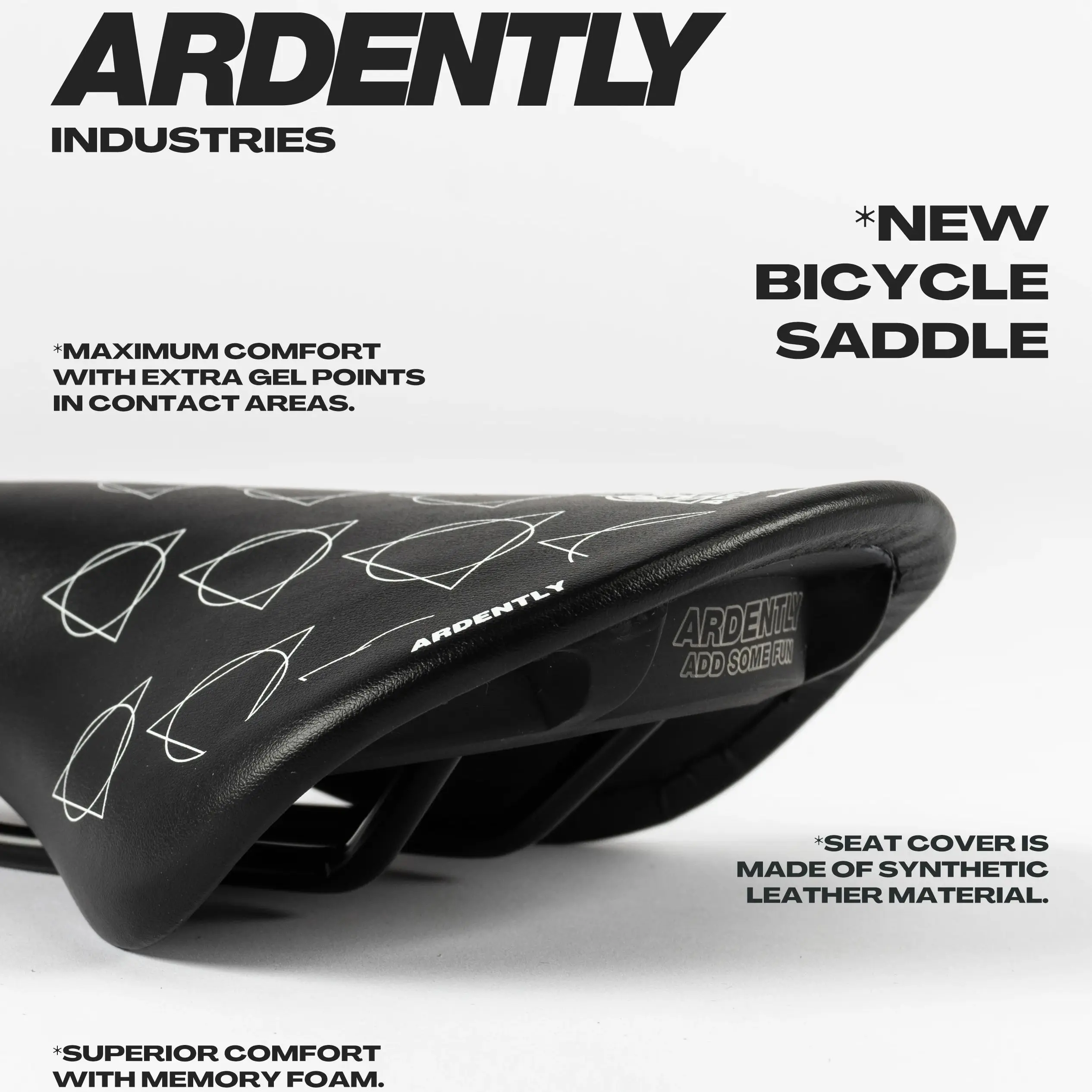 ARDENTLY Bike Saddle FixedGear Road Cycling Seat  Breathable Shockproof Non-slip Thicken Bicycle Soft Seat Cushion MTB TrackSeat